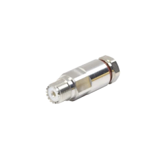 RF INDUSTRIES,LTD Conector UHF Hembra (SO-239) de Rosca para cable LDF4-50A, Bronce Blanco/ Plata/ Teflón. MOD: RFU-520-H1