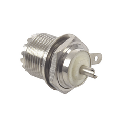 RF INDUSTRIES,LTD Conector UHF Hembra (SO-239) en Línea, Montaje Frontal en D Plano, Níquel/ Plata/ Teflón. MOD: RFU-523-T