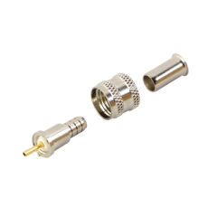 RF INDUSTRIES,LTD Conector Mini UHF Macho, 50 Ohm, de Anillo Plegable para Cables RG-58/U, RG-142/U, Niquel/Oro/Delrin. MOD: RFU-600-1