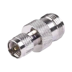 RF INDUSTRIES,LTD Adaptador en Línea, de Conector Mini-UHF Macho a N Hembra, Níquel/ Oro/ Teflón. MOD: RFU-620
