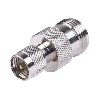 RF INDUSTRIES,LTD Adaptador en Línea, de Conector Mini-UHF Macho a N Hembra, Níquel/ Oro/ Teflón. MOD: RFU-620