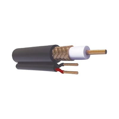 VIAKON ( venta x metro ) Cable coaxial RG59 Siamés, Malla de Cobre y Aluminio, HECHO EN MÉXICO, Optimizado para HD+ 2 hilos calibre 20. RG-59-V-CCA