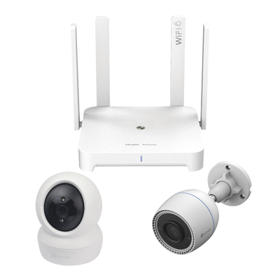 EZVIZ Kit de Cámaras Wi-Fi con Router / Incluye 1 Cámara C6N / 1 Cámara CS-C3TN / 1 Router RGEW1800GXPRO RGEW1800GXPRO/C6NC3TN