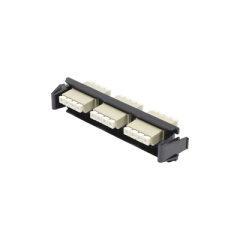 SIEMON Placa acopladora de Fibra Óptica Quick-Pack, Con 3 Conectores LC Quad (12 Fibras), Para fibra Multimodo, Beige MOD: RIC-F-LC12-01C
