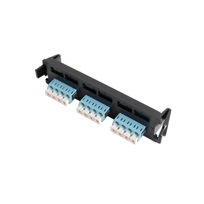 SIEMON Placa acopladora de Fibra Óptica Quick-Pack, Con 6 Conectores LC Duplex (12 Fibras), Para Fibra Multimodo, Aqua MOD: RIC-F-LCQ12-01C