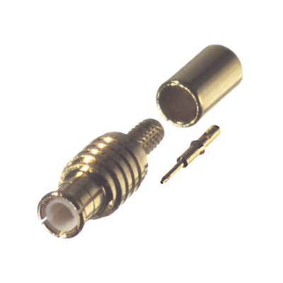RF INDUSTRIES,LTD Conector MCX Macho en Línea, de Anillo Plegable en Cable RG-174/U, Oro/ Oro/ Teflón. MOD: RMX-8000-1B