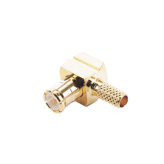 RF INDUSTRIES,LTD Conector MCX Macho en Ángulo Recto de Anillo Plegable para Cable RG-174/U, 8216, Oro/ Oro/ Teflón. MOD: RMX-8010-1B