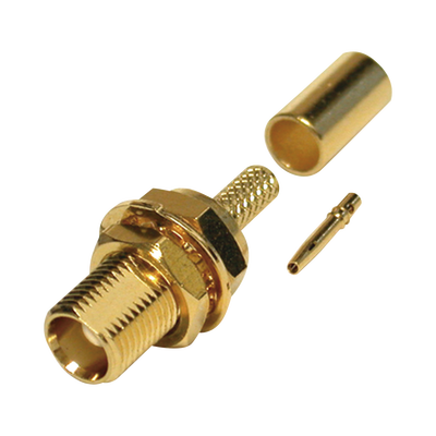 RF INDUSTRIES,LTD Conector MCX Hembra para Panel Trasero D-Plano, de Anillo Plegable para RG-316/U, Grupo B, Oro/ Oro/ Teflón. MOD: RMX-8252-1B