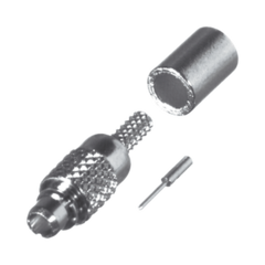 RF INDUSTRIES,LTD Conector MMCX Macho de Anillo Plegable para RG-178, BELDEN 83265, Grupo A, Oro/ Oro/ Teflón. MOD: RMX-9000-1A
