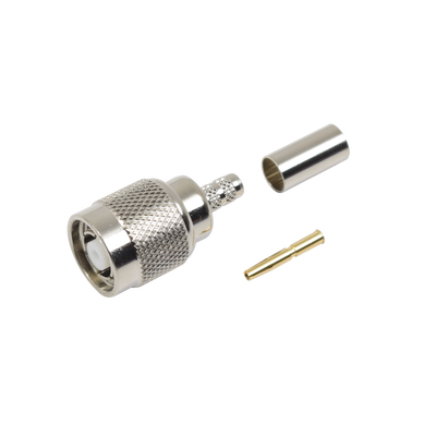 RF INDUSTRIES,LTD Conector TNC Macho Inverso de Anillo Plegable para Cable RG-142/U, Níquel/ Oro/ Teflón. MOD: RP-1202-C1