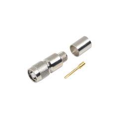 RF INDUSTRIES,LTD Conector TNC Macho Inverso, Anillo Plegable para ensamblar en cables RG-8/U, LMR-400, Niquel, Oro, Teflón MOD: RP-1202-I