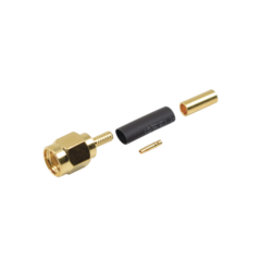 RF INDUSTRIES,LTD Conector SMA Macho Inverso de Anillo Plegable para Instalar en Cables RG-174/U y RG-316/U. MOD: RP-3000-1B
