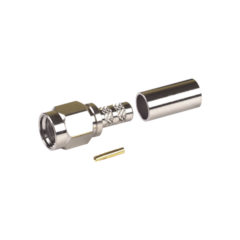 RF INDUSTRIES,LTD Conector SMA Macho Inverso, de Anillo Plegable para RG-58/U, Niquel /Oro /Teflón. MOD: RP-3000-C