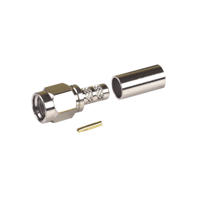 RF INDUSTRIES,LTD Conector SMA Macho Inverso, de Anillo Plegable para RG-58/U, Niquel /Oro /Teflón. MOD: RP-3000-C