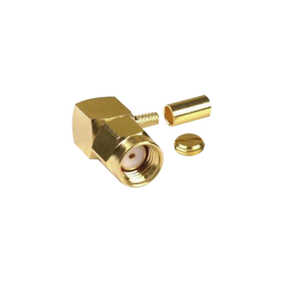 RF INDUSTRIES,LTD Conector SMA Macho Inverso en Ángulo Recto, Anillo Plegable/ RG-174/U, BELDEN 8216, Oro/ Oro/ Teflón. MOD: RP-3010-1B