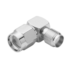 RF INDUSTRIES,LTD Adaptador en Ángulo Recto de Conector SMA Macho Inverso a SMA Hembra, Níquel/ Oro/ Teflón. MOD: RP-3402