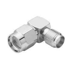 RF INDUSTRIES,LTD Adaptador en Ángulo Recto de Conector SMA Macho Inverso a SMA Hembra, Níquel/ Oro/ Teflón. MOD: RP-3402