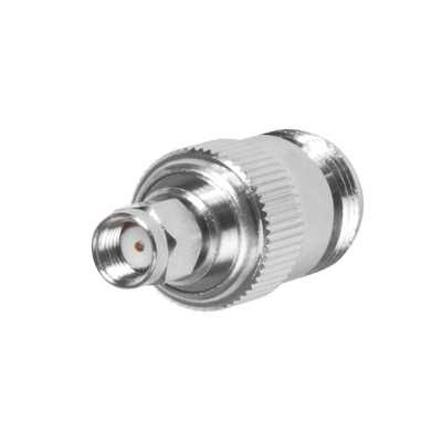 RF INDUSTRIES,LTD Adaptador en Línea, de Conector SMA Macho Inverso a N Hembra, Níquel/ Oro/ Teflón. MOD: RP-3452