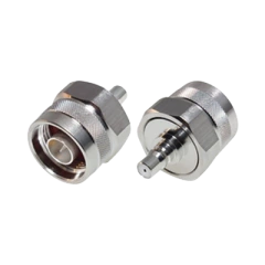 RF INDUSTRIES,LTD Adaptador de Bajo PIM, Interserie de Conector N Macho a QMA (Quick Mate) Hembra, Bronce Blanco/ Oro/ Teflón. MOD: RQA-5478