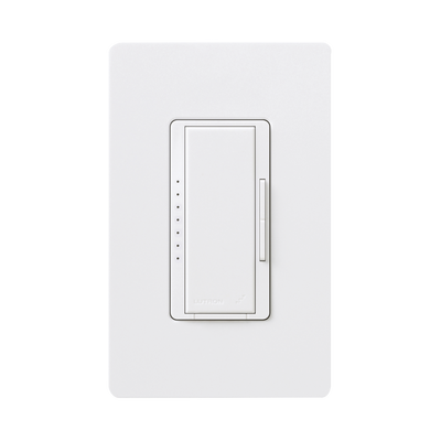 LUTRON ELECTRONICS Atenuador (Dimmer) Un Solo Polo, Multilocación, 3 Hilos, 120-220VCA, 6A, (CFL/LED), Apaga, Enciende y Atenúa Iluminación. Requiere Neutro MOD: RRDF6ANDV