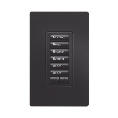 LUTRON ELECTRONICS Teclado hibrido seetouch, 6 botones, 2 botones subir/bajar, intensidad 120V/450W, color blanco. MOD: RRDH6BRLMN