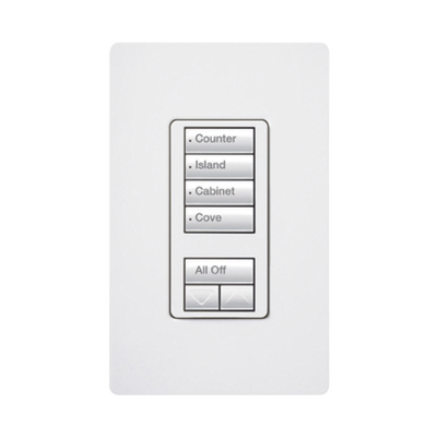 LUTRON ELECTRONICS Botonera 4 botones hibrida, requiere cable neutro para el control del circuito. MOD: RRDHN4SWH