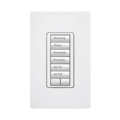 LUTRON ELECTRONICS Teclado Seetouch Hibrido 6 botones, 2 botones subir/bajar, programe escenas diferentes en cada botón,puede instalarse en un interruptor de luz. MOD: RRD-HN6BRL-WH