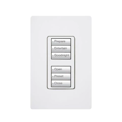 LUTRON ELECTRONICS Botonera con 6 botones, 3 para switch on/off y 3 para atenuadores (dimmer). MOD: RRDW3BDWH
