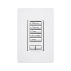 LUTRON ELECTRONICS Teclado seetouch 5 botones, 2 botones subir/bajar, programe escenas diferentes en cada botón. MOD: RRDW5BRLWH
