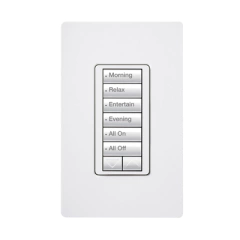 LUTRON ELECTRONICS Teclado seetouch 6 botones, 2 botones subir/bajar, programe escenas diferentes en cada botón. MOD: RRDW6BRLWH