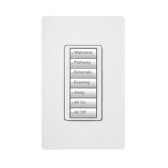 LUTRON ELECTRONICS Teclado seetouch 7 botones, programe escenas diferentes en cada botón. MOD: RRDW7BWH