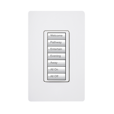 LUTRON ELECTRONICS Teclado seetouch 7 botones, programe escenas diferentes en cada botón. MOD: RRDW7BWH