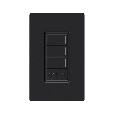 LUTRON ELECTRONICS (RadioRa3) Botonera Sunnata Negro 3 escenas y 2 botones subir/bajar para Radio RA3, programe escenas diferentes en cada botón. MOD: RRSTW3RLMN