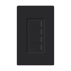 LUTRON ELECTRONICS (RadioRa3) Botonera Sunnata Negro 4 escenas para Radio RA3, programe escenas diferentes en cada botón. MOD: RRSTW4BMN