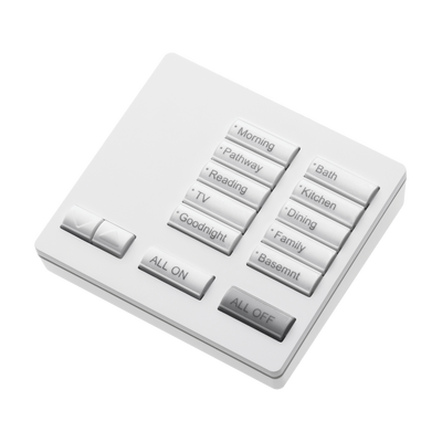 LUTRON ELECTRONICS Botonera de Sobremesa Portátil SeeTouch, 10 Botones, Retroiluminada, Programe Escenas Diferentes en Cada Botón. RR-T10RL-SW