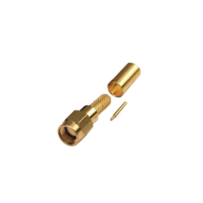 RF INDUSTRIES,LTD Conector SMA Macho de Anillo Plegable para Cables RG-142/U, LMR-195, Oro/Oro/Teflón. MOD: RSA-3000-1C1