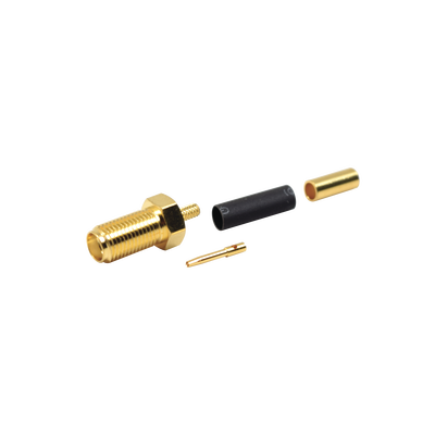 RF INDUSTRIES,LTD Conector SMA Hembra de Anillo Plegable para Cables RG-174/U, 8216, Oro/ Oro/ Teflón. MOD: RSA-3050-1B