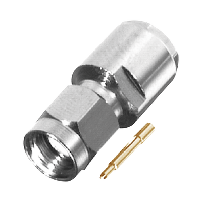 RF INDUSTRIES,LTD Conector SMA Macho de Rosca para RG-58/U, LMR-195, Grupo C, Níquel/ Oro/ Teflón.​ MOD: RSA-3100-C