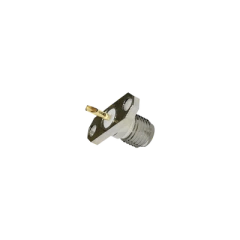 RF INDUSTRIES,LTD Conector SMA Hembra de Montaje en Panel para 2 Perforaciones y PIN Soldable, Requiere Capucha, Níquel/ Oro/ Teflón. MOD: RSA-3261