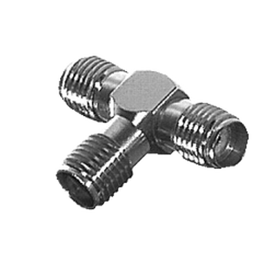 RF INDUSTRIES,LTD Adaptador en Forma T, de Triple Conectores SMA Hembra, Níquel/ Oro/ Teflón. MOD: RSA-3401