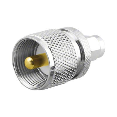 RF INDUSTRIES,LTD Adaptador en Línea, de Conector SMA Macho a UHF Macho (PL-259), Níquel/ Oro/ Teflón. MOD: RSA-3456
