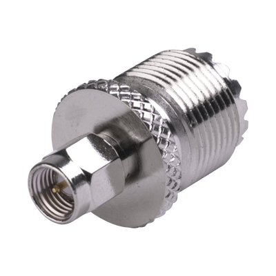 RF INDUSTRIES,LTD Adaptador en Línea, de Conector SMA Macho a UHF Hembra (SO-239), Níquel/ Oro/ Teflón. MOD: RSA-3457