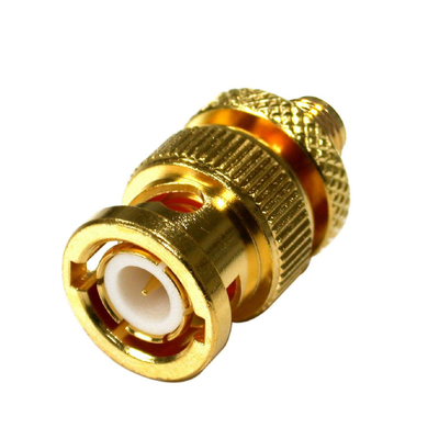 RF INDUSTRIES,LTD Adaptador en Linea de Conector SMA Hembra a BNC Macho, Oro/ Oro/ Teflón. MOD: RSA-3476-1