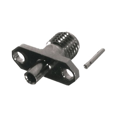 RF INDUSTRIES,LTD Conector SMA Hembra para Panel de 2 Hoyos para Cable Semi-Rigido de 0.085", Grupo SR1 Níquel/ Oro/ Teflón. MOD: RSA-3550-085