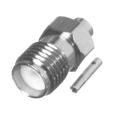 RF INDUSTRIES,LTD Conector SMA Hembra en Línea para Cable Semi-Rígido de 0.085" de Diámetro, Grupo SR1, Níquel/ Oro/ Teflón. MOD: RSA-3555-SR1