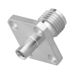 RF INDUSTRIES,LTD Conector SMA Hembra, 4 Hoyos en Panel de 13 mm, Soldable en Cable Semi-Rígido de 0.047" Diámetro, Grupo SR0, SS-Oro/ Oro/ Teflón. MOD: RSA-3570-SS-047