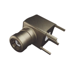 RF INDUSTRIES,LTD Conector SMB Macho (PIN Hembra) en Ángulo Recto, con Terminal y 4 Patas para Montaje en PCB, Oro/ Oro/ Teflón.​ MOD: RSB-4400-1
