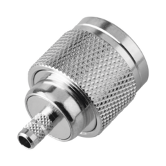 RF INDUSTRIES,LTD Conector N Macho de Rosca Izquierda, Anillo Plegable para Cable RG-58/U, Grupo C, Níquel/ Oro/ Teflón. MOD: RT-1005-C