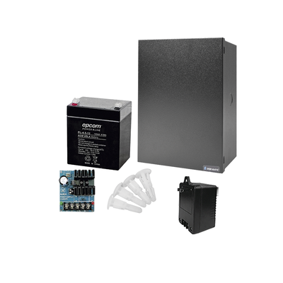 EPCOM POWERLINE Kit con Fuente ALTRONIX ( AL624 ) con salida de 12 Vcc a 0.75 Amper, incluye transformador y batería de 4.5 Amper MOD: RT1640AL6PL4