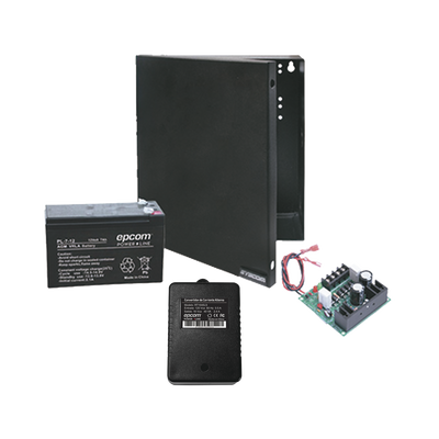 EPCOM POWERLINE Kit con fuente ELK Products ( ELK624 ) con salida de 12 Vcc a 1 Amper, incluye transformador y batería de 7 Amper MOD: RT1640ELKPL7